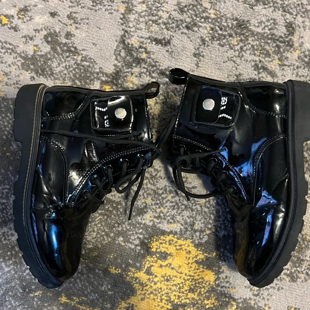 Black Patent Kids Boots